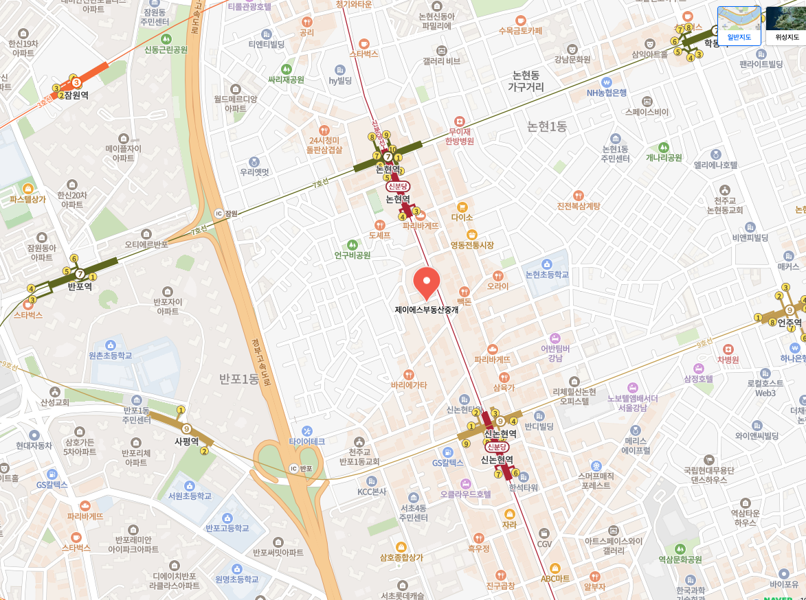 제이에스 부동산 위치 지도